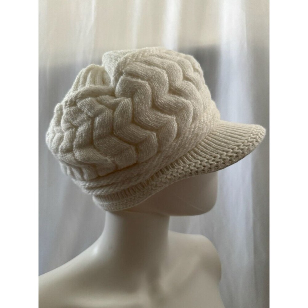 DAIMARAN Alicia Women's Wool Knitted Beanie Winter Hat White ONE SIZE - Picture 1 of 6